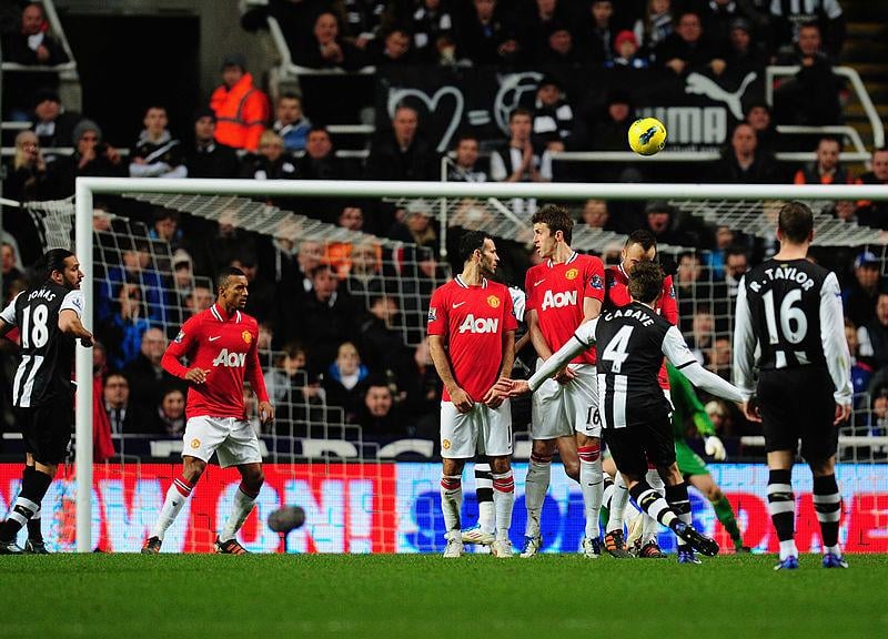 Demba Ba, Yohan Cabaye and then a comical own-goal by Phil Jones rounded off a wonderful night under the lights at St James’s Park. (Photo by Stu Forster/Getty Images)