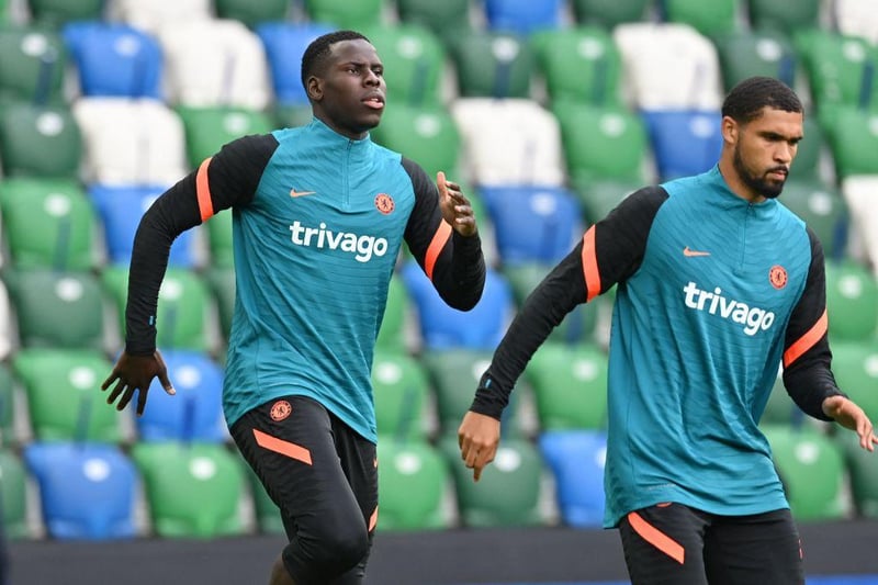 Chelsea look unlikely to entertain any offers less than £25m for their defender Kurt Zouma, amid keen interest from West Ham. The Frenchman is expected to leave Stamford Bridge this summer to pave the way for Sevilla centre-back Jules Kounde. (Express)
 
(Photo by PAUL ELLIS/AFP via Getty Images)