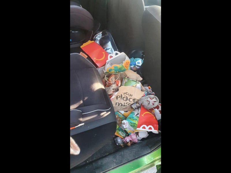 Marianne claims that she empties her car regularly, but the kids soon see to making a mess again. That's right, Marianne, blame the kids...