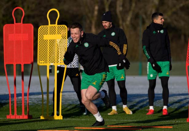 Callum McGregor during Celtic training at Lennoxtown. Picture: SNS