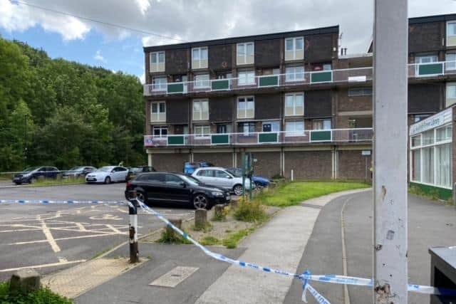A police cordon remains in place in Gleadless
