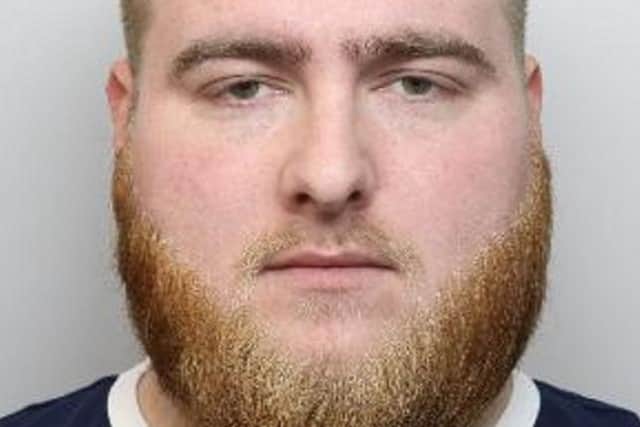 Pictured is Louis Maidment, aged 28, of Hinde House Lane, Firth Park, Sheffield, who was found guilty after a trial at Sheffield Crown Court of historical sex offences including four counts of raping a child aged under 13 and one count of causing a child aged under 13 to engage in sexual activity and he was later sentenced to nine years of custody.