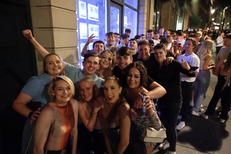 Long queues formed as revellers waited to enter nightclubs for the first time in more than one year.