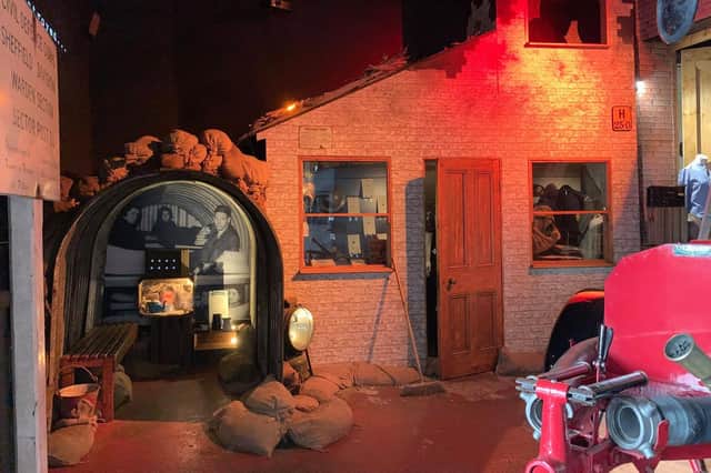 The National Emergency Services Museum, housed in a former police and fire station on West Bar, after an extensive refurbishment of its exhibition spaces. The Sheffield Blitz exhibition seen here includes an original Anderson air raid shelter