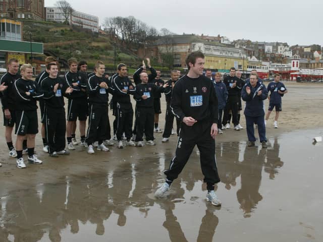 Neil Warnock took his Sheffield United squad to Scarborough beach