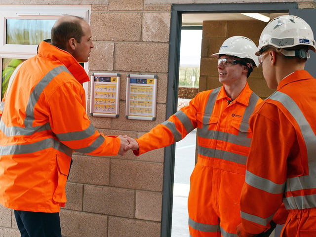 The Duke of Cambridge visits Tarmac's national skills and safety park to officially open the centre. 