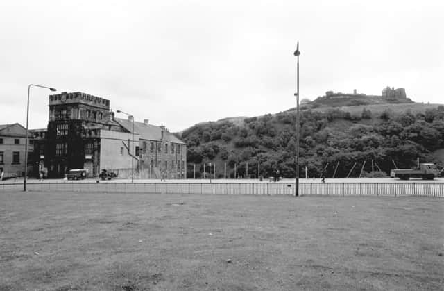 The Greenside Place gap-site in Edinburgh, where a new Holiday Inn hotel was due to be built, August 1988.