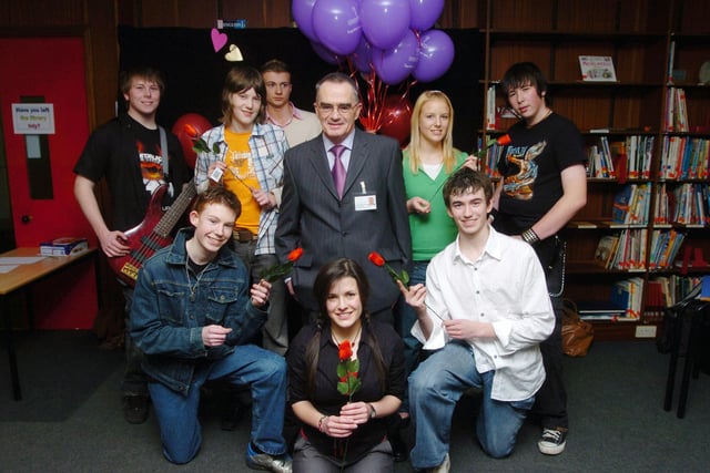 In 2007 pupils at Hill House St Mary's School organised a Valentines disco in aid of Bluebell Wood Children's Hospice. Back L-R are Joe Kingham, 14, Lewis McMahon, 13, Jordan Griffiths, 16, Jo-Anne Dunibie, 19, Dale thompson, 14, front L-R are Matthew McHale, 15, Jessica East, 16, Robert Trem, 15, with Danny Phelan, Doncaster Support Group member for Bluebell Wood