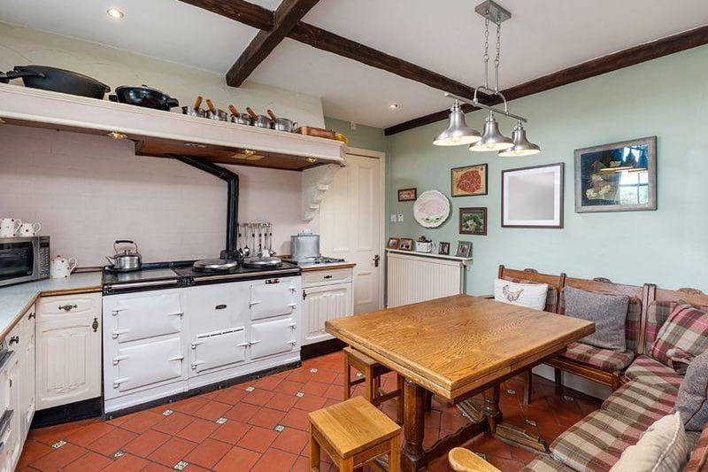 This homely kitchen and breakfast room as an AGA, while the house also has its own utility room.