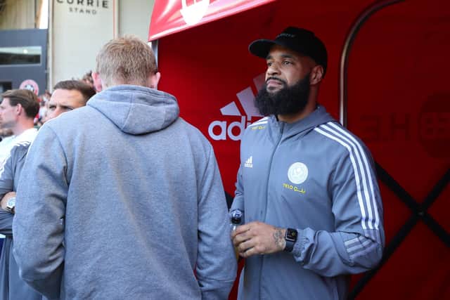 David McGoldrick of Sheffield United waits in the tunnel before being intrduced to the crowd: Simon Bellis / Sportimage