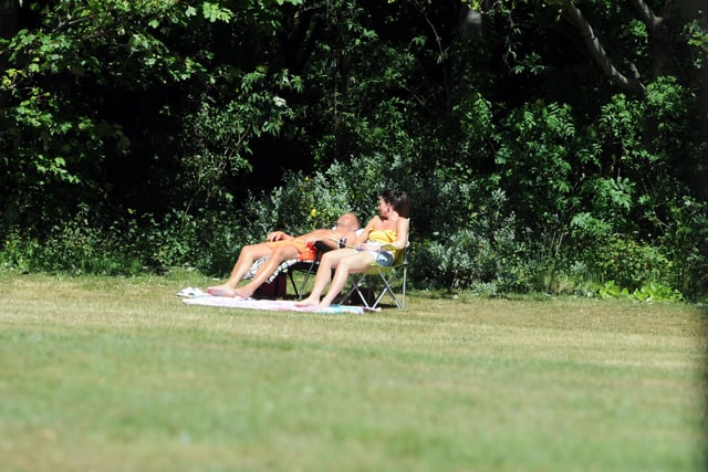 People could be seen enjoying the sun whilst socially distancing in North Marine Park.