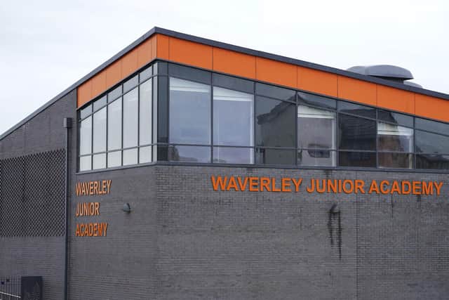 Officials are refusing to install temporary classrooms to solve a school places shortage at Waverley Academy, near Sheffield – because other schools would lose money. Pictured is Waverley Junior Academy. Picture Scott Merrylees