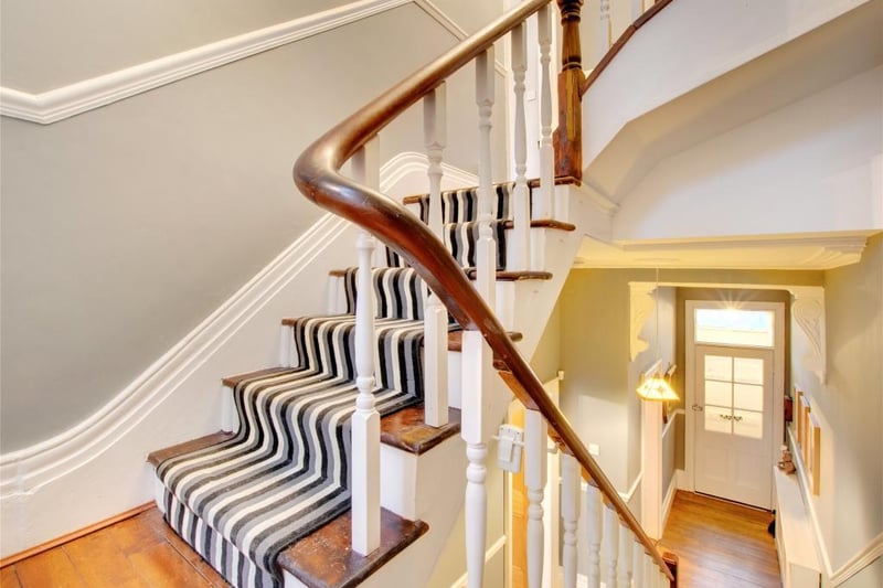The staircase leads to a wardrobe and three bedrooms situated on the first floor.

Photo: Rightmove