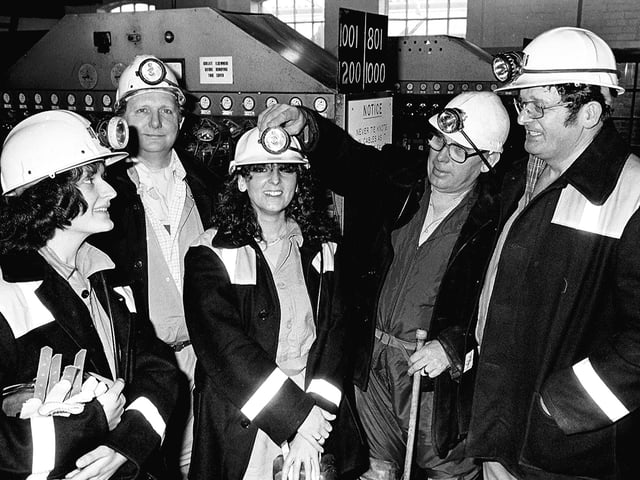 A visit to the colliery by politician Don Concannon in the early eighties.