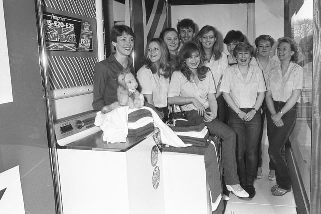 Steve Burnaby Davies said: "Binns for Santa. Great days." The Binns window display team, pictured here in 1982.