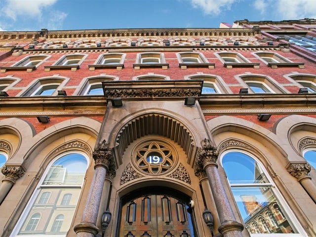 The beautiful entrance to the Grade II-listed former woollen mill.