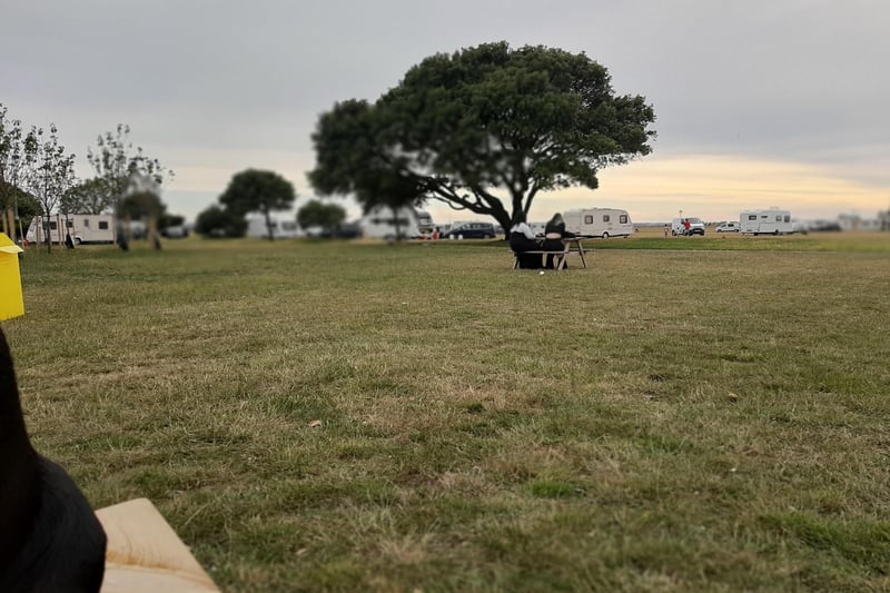 Travellers set up on Southsea Common on June 17, 2020