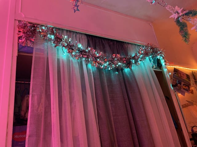 Clare Emmans has had her Christmas decorations up in Copnor Road since November 1.
