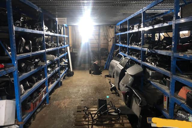 Police discovered a 'chop shop' in Sheffield, where stolen vehicles are dismantled for parts