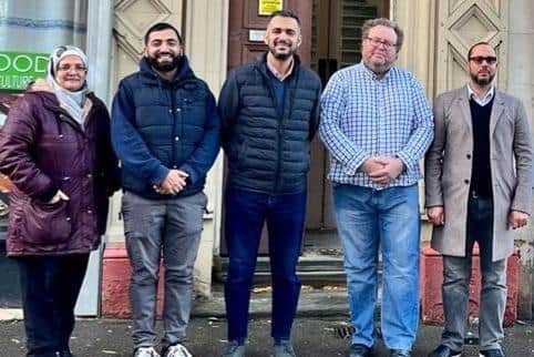 The team at Andalus Community Centre, Sheffield. From left to right are Dr Ibtisam Alfarah, Hamza Saheel, Taoufik Marah, Colin Salt and Abdusiam Zagud