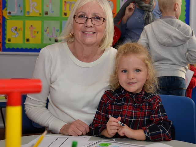 Colouring during Forest Glade's grandparent event in 2017