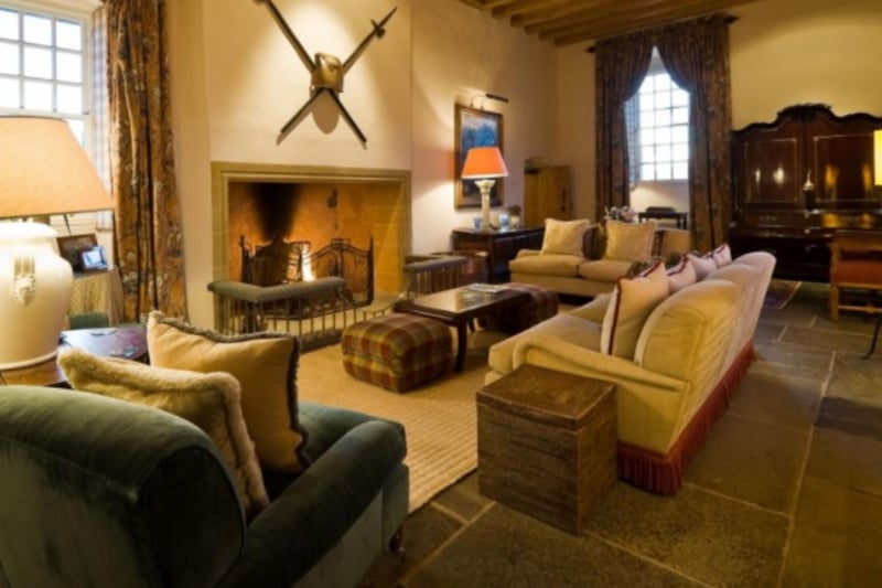 The Grand Hall includes a roaring log fire for chilly evenings.