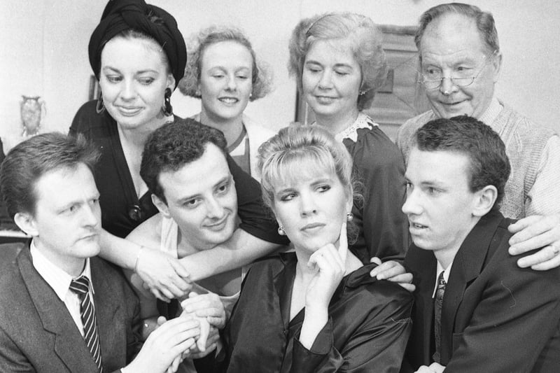The comedy Missing Believed Married was being performed by the Fulwell Methodist Drama Group in March 1991.
Pictured are back row left to right: Julia Suddick, Julie Chalpin, Mavis Suddick, Ron Douglas. Front row: Paul Hughes, Steve Emerson, Joanne Stothard and Neil Howarth.