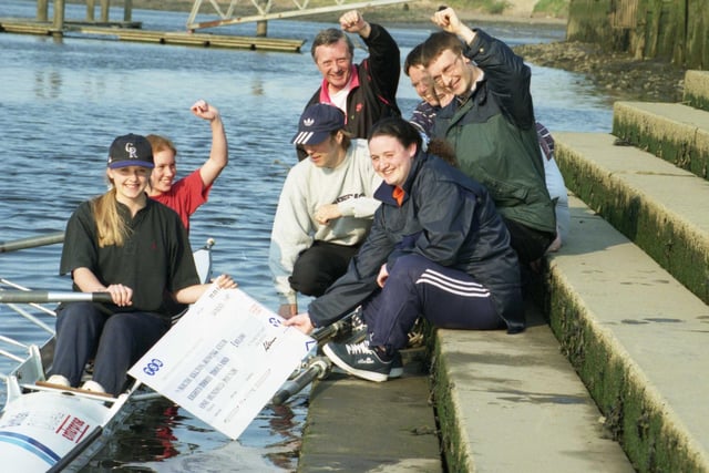 South Hylton Rowing Club picked up more than £83,000 from the National Lottery in 1997. Pictured are Jennifer Telfer, left,  and other members of the club with David Beattie, club secretary, right.
