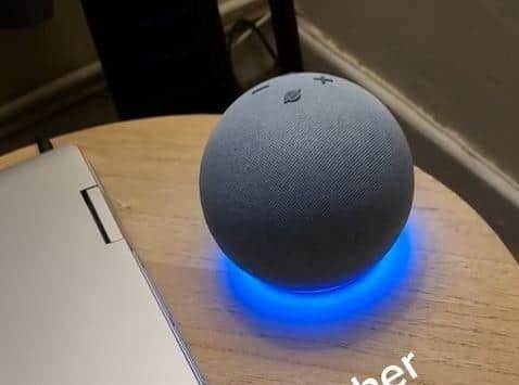 Adam Chamberlain's Alexa. The Sheffield dad says the Amazon device told him to 'punch his kids in the throat' - when he asked it how to 'stop them laughing'. Photo: SWNS/Adam Chamberlain