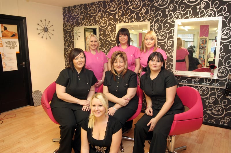 Staff at  Bliss hair salon in 2008