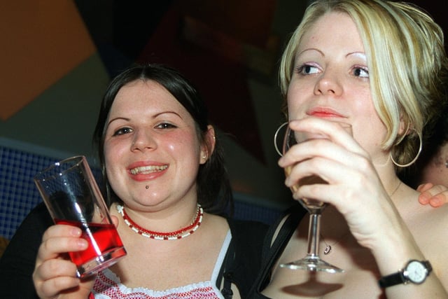 From left  - Sarah Capell and Dani Reeves enjoy a Saturday night out in the Interval on Glossop Road