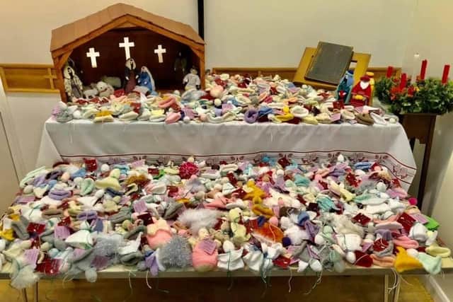 A host of knitted angels