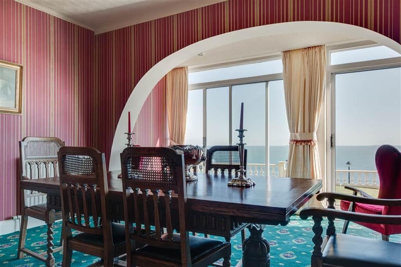 Dining area with sea views.