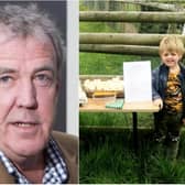 Jeremy Clarkson has come to the rescue of Harry Clare, whose honesty stall was robbed. (Photo: SWNS).