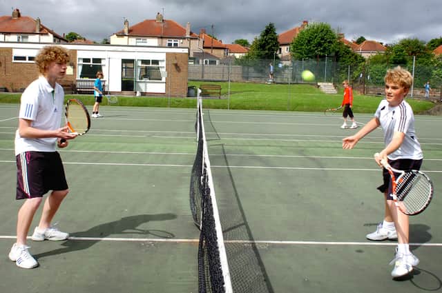 Daniel Busby (left) and Oliver Johnston are pictured practising at Hartlepool Tennis Club. Remember this from eight years ago?