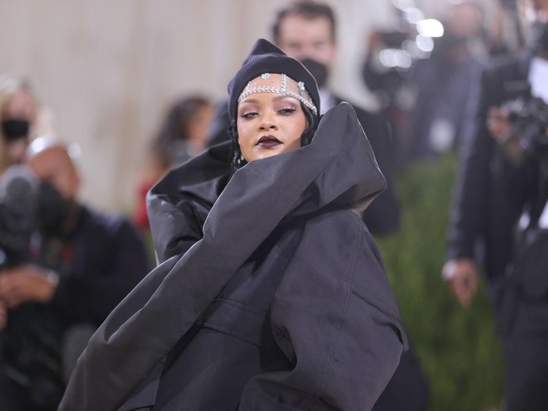 Rihanna always makes a statement at the Met Gala, and this year is no different - the last to arrive at the event, she wore a massive Balenciaga cloak.