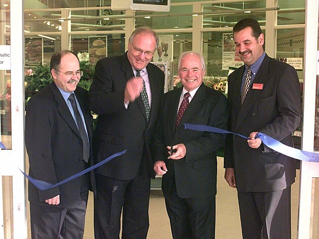 Sainsbury's opened it's revamped store at Meadowhall, in 1999. Left to right, Mohammhed Dajani, Meadowhall director, Ian Coull, director J Sainsbury PLC, Meadowhall chairman, Eddie Healey and the stores manager Philip Finegold.