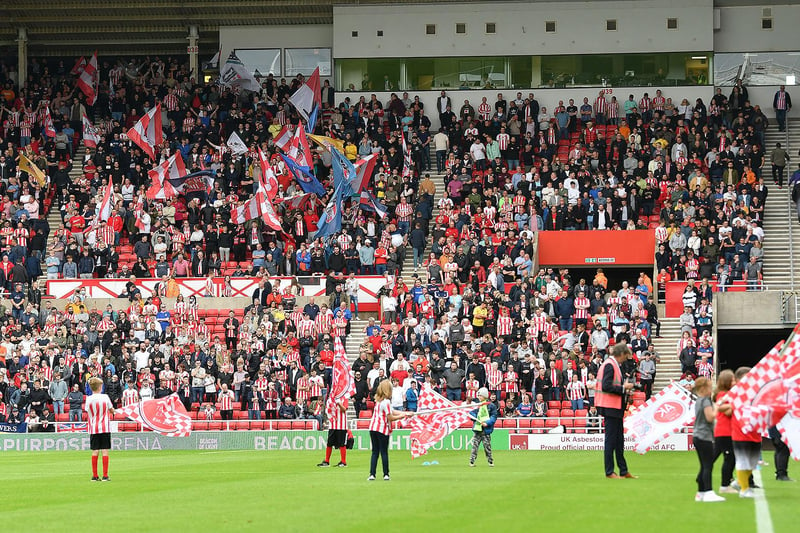 The Roker End is pictured before the season opener against Wigan Athletic at the Stadium of Light.