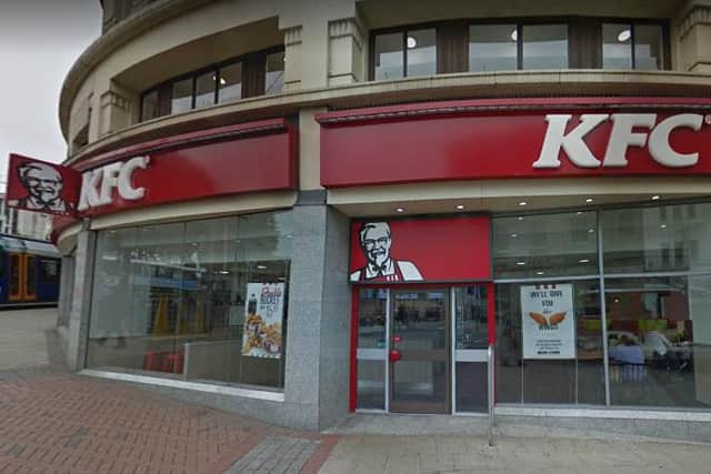 KFC, Haymarket, Sheffield. Where the incident occurred.
