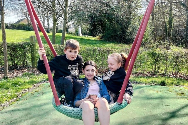 Brooke, Makayden and Nevaeh having fun in Chapeltown Park by Caz Cutts