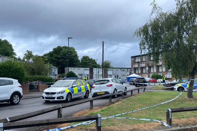 The scene in Bowshaw Close, Batemoor this morning (Sunday, July 24) following the death of a man in his 50s