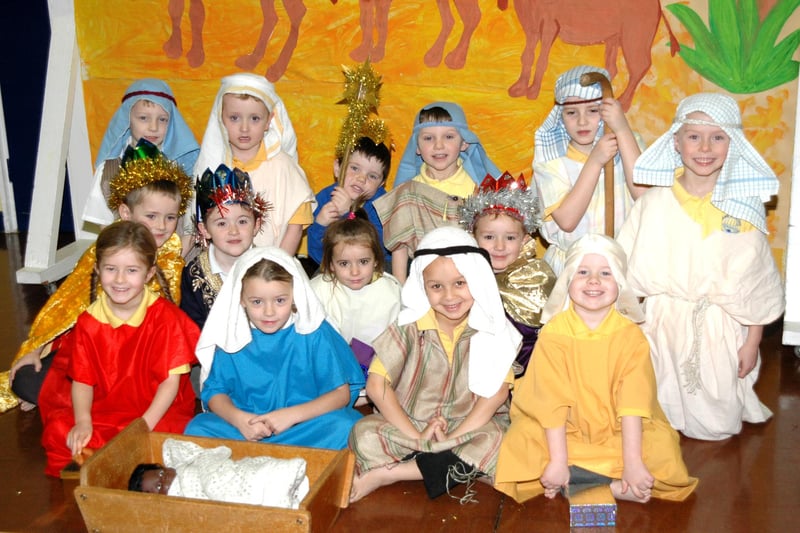 Ready to perform in the Nativity 17 years ago. Can you spot someone you know?
