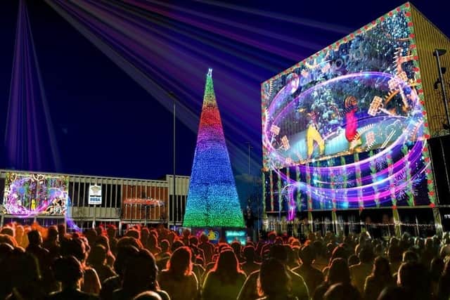Christmas Lights Switch On And Illuminos Projection