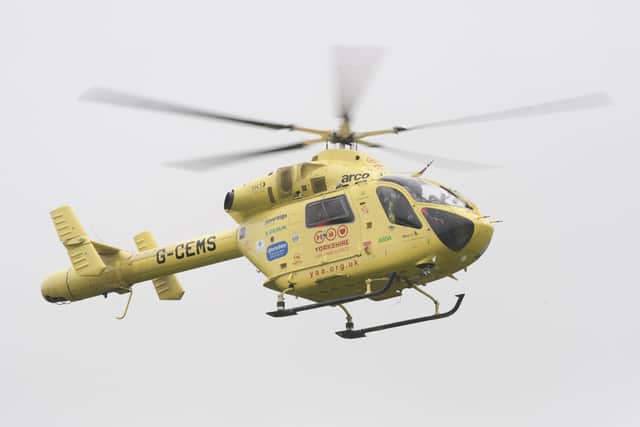 File picture shows an air ambulance