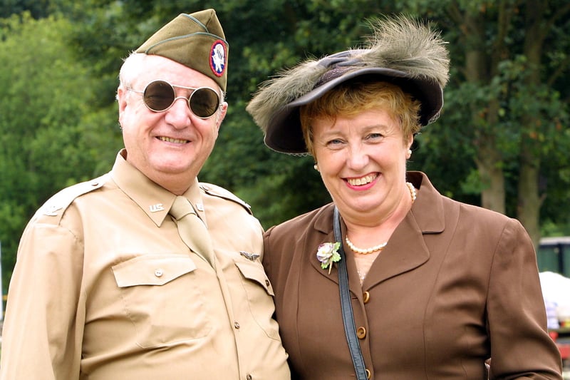 UK Home Front Members Roger and Sue Butler of Worcestershire in their orginal costumes at the Peak Rail 1940s weekend in 2006
