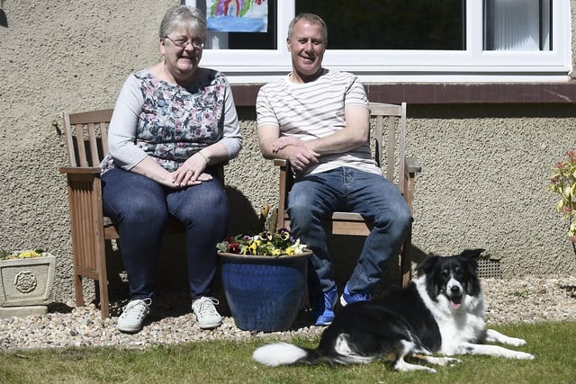 Caroline and Kevin McNeish, with Poppy, their border collie, volunteered as they moved here in January, just a few months before the lockdown came into force. Kevin McNeish is a carer and so is still working through the lockdown. Picture: Lisa Ferguson.