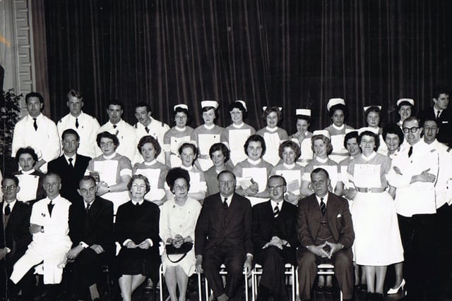 Staff at St James Hospital, Milton, Portsmouth, at the annual prizegiving at the hospital on May 10, 1962.