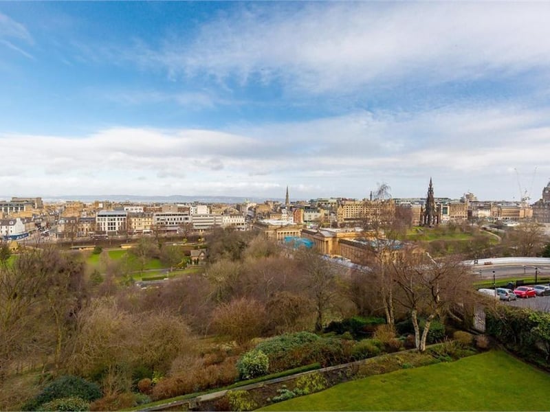 View over Princes Street and beyond.