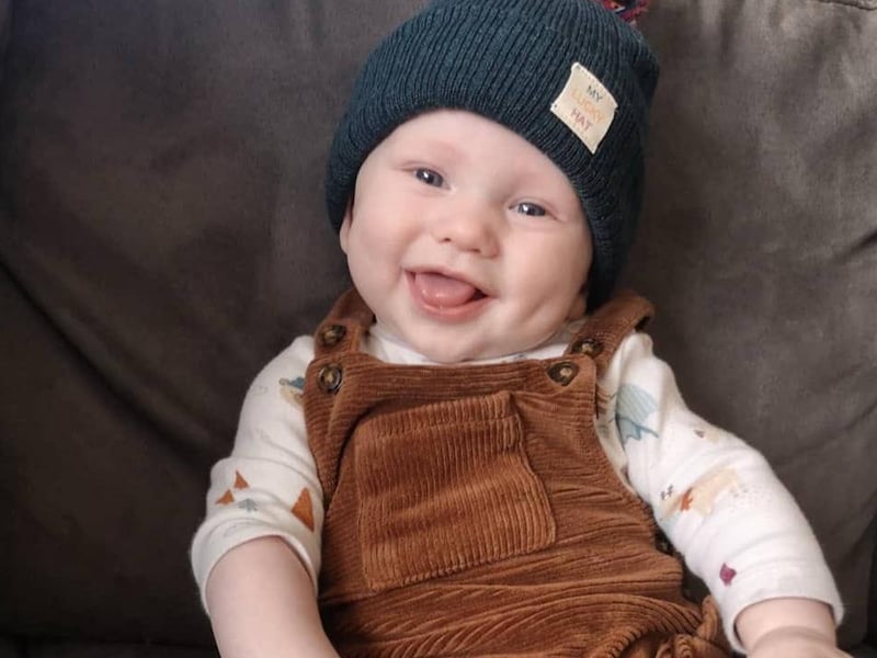 Rebecca Brannick, said: "Kade Needham born at DRI on 15/09/20
Was both in hospital for 5 days days with a virus when he was born, the DRI staff were absolutely amazing.
He's now 5 months and one little happy chappy thats changed our world."