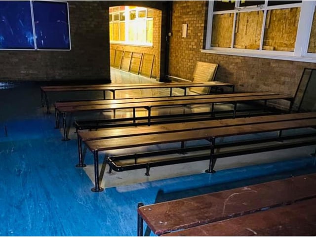 Benches used for chatter and last minute homework are now deserted.